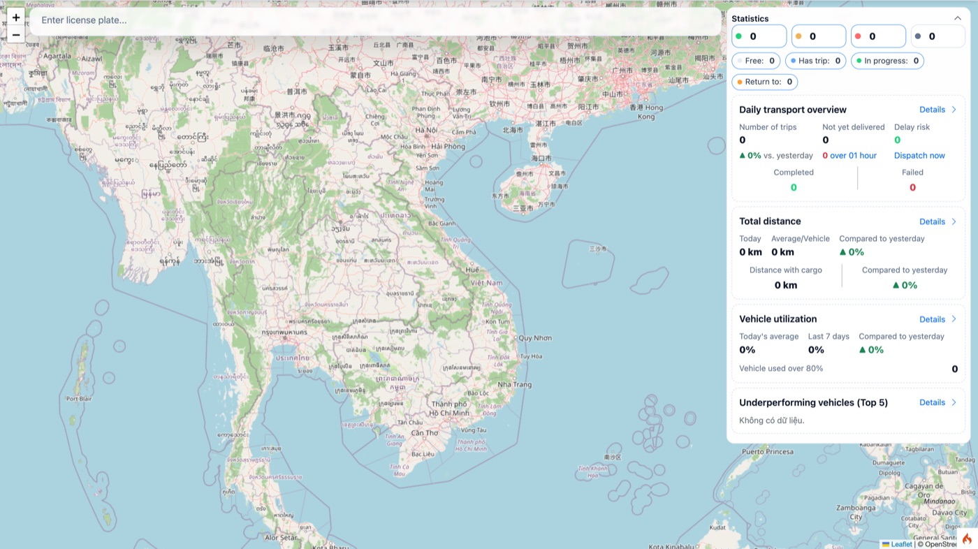 DeliTMS — real-time vehicle map